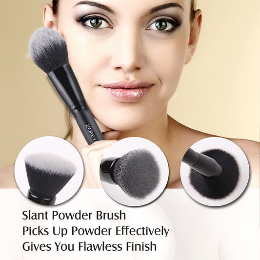 ZOREYA 15-Piece Makeup Brush Set with Black Handles