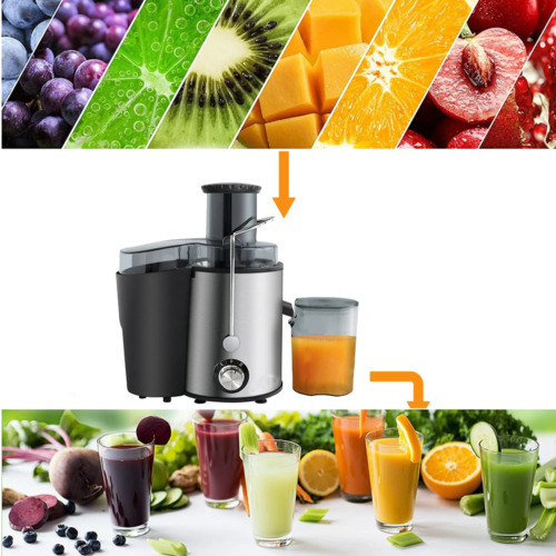 800W Juicer Machine Whole Fruit Vegetable Juice Centrifugal Extractor Home 500ML