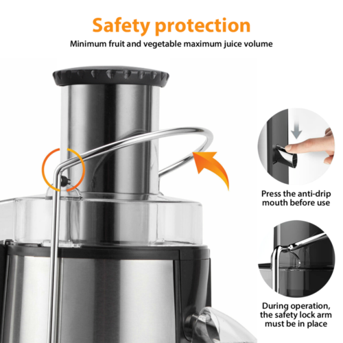 800W Juicer Machine Whole Fruit Vegetable Juice Centrifugal Extractor Home 500ML